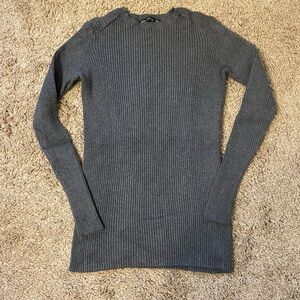 Zara Knit Gray Ribbed Women's Sweater